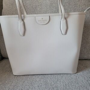 Kate Spade Light Cream / White Leather Tote Bag